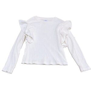 ❤️ ZARA White ruffled Kids Top Size 6